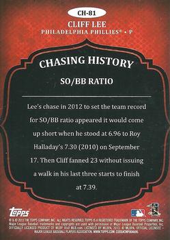 2013 Topps - Chasing History Silver Foil #CH-81 Cliff Lee Back