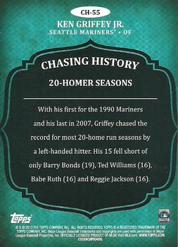 2013 Topps - Chasing History Silver Foil #CH-55 Ken Griffey Jr. Back