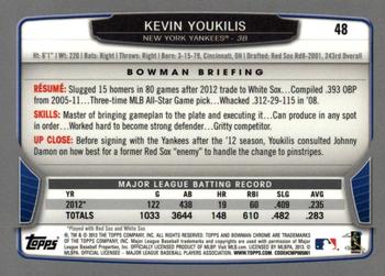 2013 Bowman Chrome #48 Kevin Youkilis Back