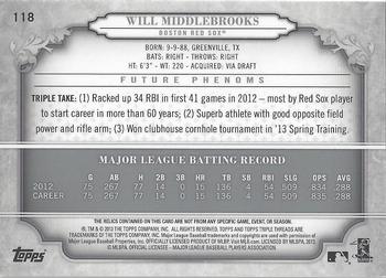 2013 Topps Triple Threads #118 Will Middlebrooks Back