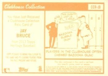 2013 Topps Heritage - Clubhouse Collection Relics #CCR-JB Jay Bruce Back