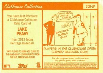 2013 Topps Heritage - Clubhouse Collection Relics #CCR-JP Jake Peavy Back