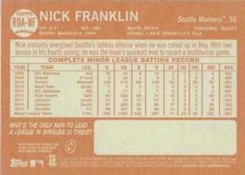 2013 Topps Heritage - Real One Autographs #ROA-NF Nick Franklin Back