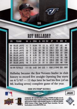 2008 Upper Deck Spectrum #96 Roy Halladay Back