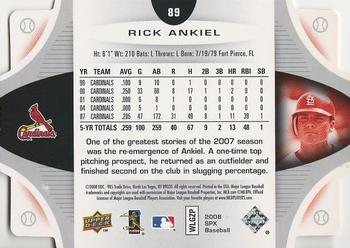 2008 SPx #89 Rick Ankiel Back