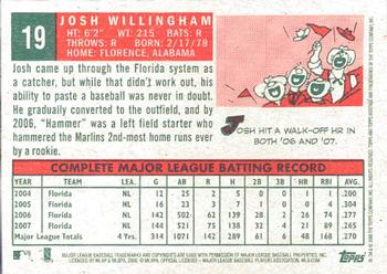 2008 Topps Heritage #19 Josh Willingham Back