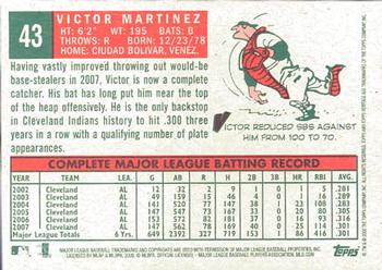 2008 Topps Heritage #43 Victor Martinez Back