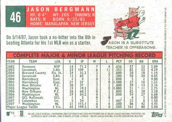 2008 Topps Heritage #46 Jason Bergmann Back