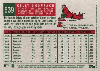 2008 Topps Heritage #539 Kelly Shoppach Back