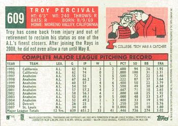 2008 Topps Heritage #609 Troy Percival Back