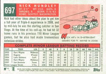 2008 Topps Heritage #697 Nick Hundley Back