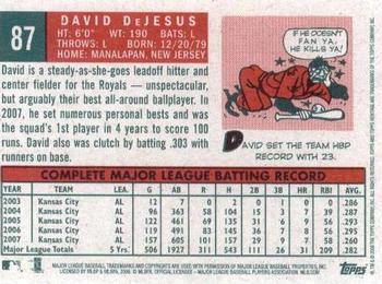 2008 Topps Heritage #87 David DeJesus Back