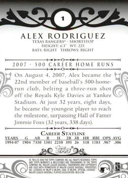 2008 Topps Moments & Milestones #1-50 Alex Rodriguez Back