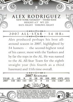 2008 Topps Moments & Milestones #2-10 Alex Rodriguez Back