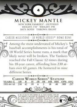 2008 Topps Moments & Milestones #4-12 Mickey Mantle Back