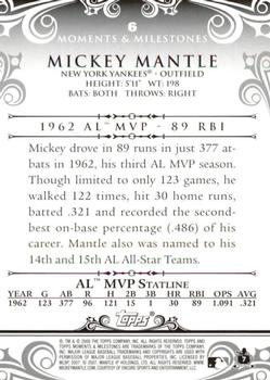 2008 Topps Moments & Milestones #6-7 Mickey Mantle Back