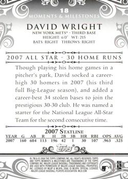 2008 Topps Moments & Milestones #18-14 David Wright Back