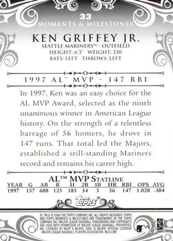 2008 Topps Moments & Milestones #33-75 Ken Griffey Jr. Back