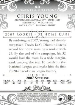 2008 Topps Moments & Milestones #53-19 Chris Young Back
