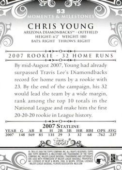 2008 Topps Moments & Milestones #53-20 Chris Young Back