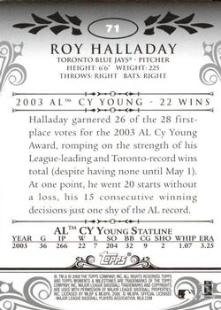 2008 Topps Moments & Milestones #71-2 Roy Halladay Back
