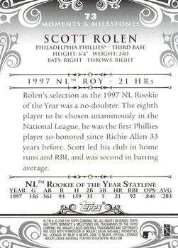 2008 Topps Moments & Milestones #73-18 Scott Rolen Back