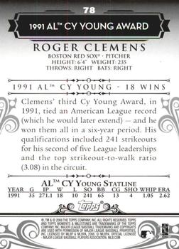 2008 Topps Moments & Milestones #78-1 Roger Clemens Back