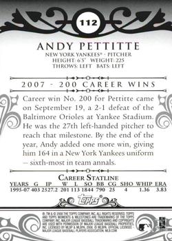 2008 Topps Moments & Milestones #112-112 Andy Pettitte Back