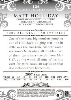 2008 Topps Moments & Milestones #124-2 Matt Holliday Back