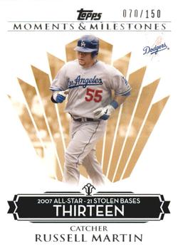 2008 Topps Moments & Milestones #133-13 Russell Martin Front