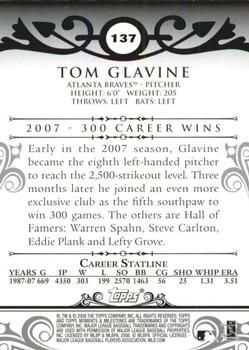 2008 Topps Moments & Milestones #137-89 Tom Glavine Back