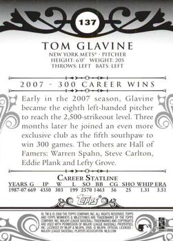 2008 Topps Moments & Milestones #137-264 Tom Glavine Back