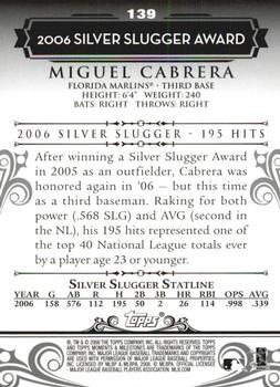 2008 Topps Moments & Milestones #139-76 Miguel Cabrera Back