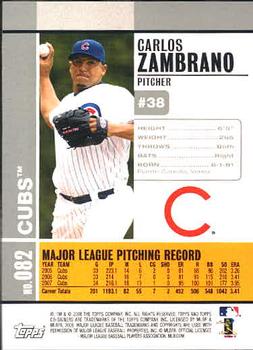 2008 Topps Co-Signers #082 Carlos Zambrano Back