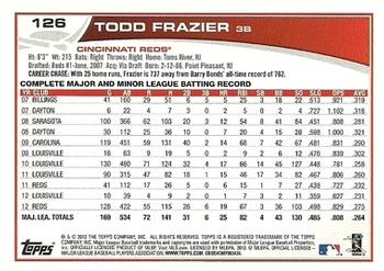 2013 Topps Opening Day #126 Todd Frazier Back