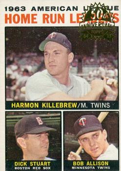 2013 Topps Heritage - 50th Anniversary Buybacks #10 1963 American League Home Run Leaders (Harmon Killebrew / Dick Stuart / Bob Allison) Front
