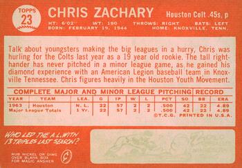 2013 Topps Heritage - 50th Anniversary Buybacks #23 Chris Zachary Back