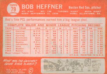 2013 Topps Heritage - 50th Anniversary Buybacks #79 Bob Heffner Back