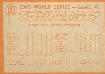 2013 Topps Heritage - 50th Anniversary Buybacks #138 World Series Game #3 - L.A. Takes 3rd Straight Back