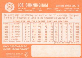 2013 Topps Heritage - 50th Anniversary Buybacks #340 Joe Cunningham Back