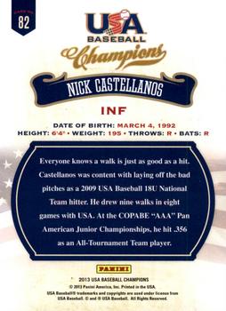 2013 Panini USA Baseball Champions #82 Nick Castellanos Back