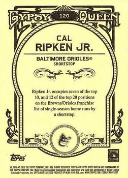 2013 Topps Gypsy Queen - Framed White #120 Cal Ripken Jr. Back