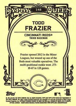 2013 Topps Gypsy Queen - Framed White #148 Todd Frazier Back