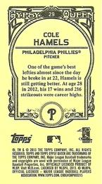 2013 Topps Gypsy Queen - Mini #29 Cole Hamels Back