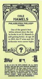 2013 Topps Gypsy Queen - Mini #29 Cole Hamels Back