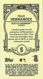 2013 Topps Gypsy Queen - Mini #45 Felix Hernandez Back