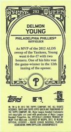 2013 Topps Gypsy Queen - Mini #293 Delmon Young Back