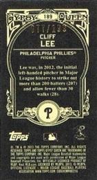 2013 Topps Gypsy Queen - Mini Black #189 Cliff Lee Back