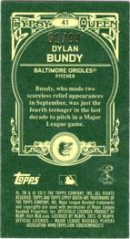 2013 Topps Gypsy Queen - Mini Green #41 Dylan Bundy Back