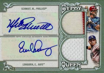 2013 Topps Gypsy Queen - Relic Autographs Dual #DAR-SL Evan Longoria / Mike Schmidt Front